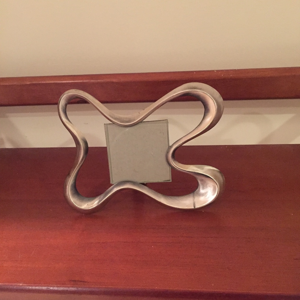 Photo Frame with Freeform Silver-Tone Frame